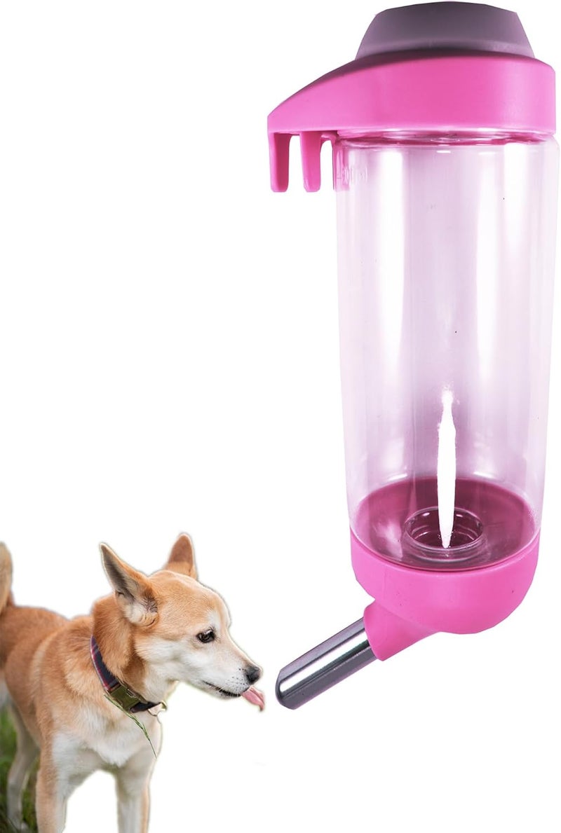 DEEUCHIS Dog Crate Water Bottle Dispenser - No Drip Dog Kennel Water Dispenser & Cage Bottle - Easy-to-Use Water Bottle for Cat Crate - Perfect for Keeping Your Pet Hydrated (Pink)-500ML - Image 1